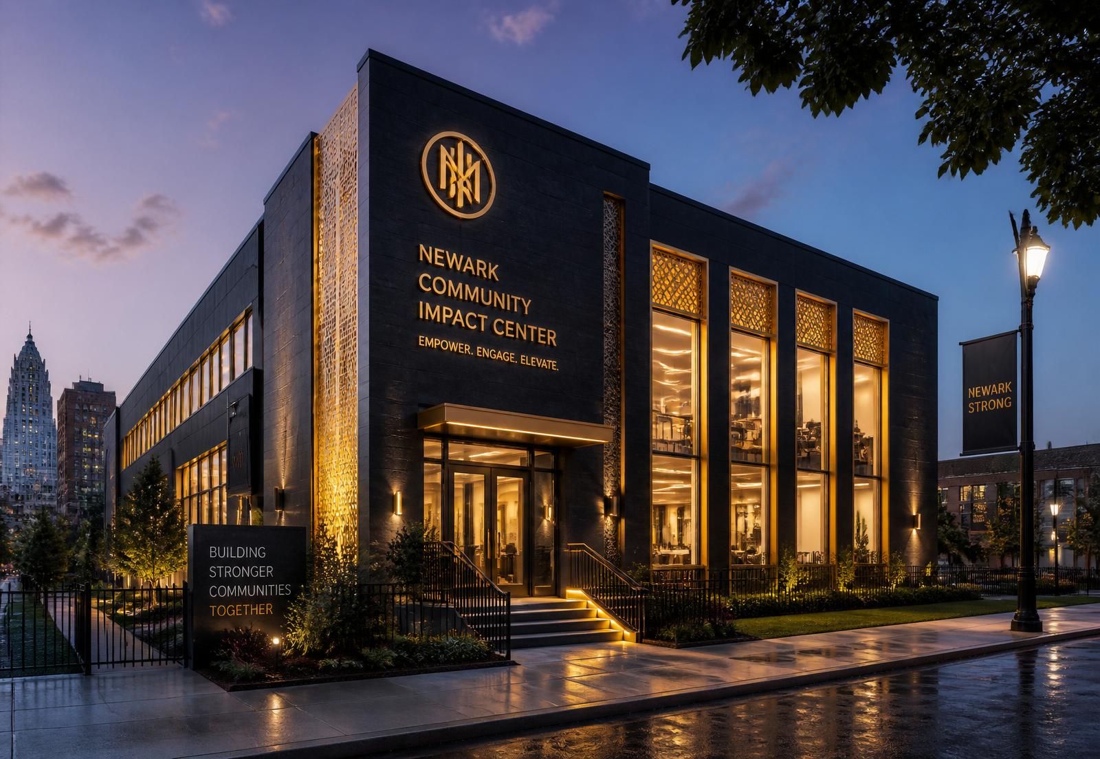 Rendering of the MADV Community Impact Center at dusk